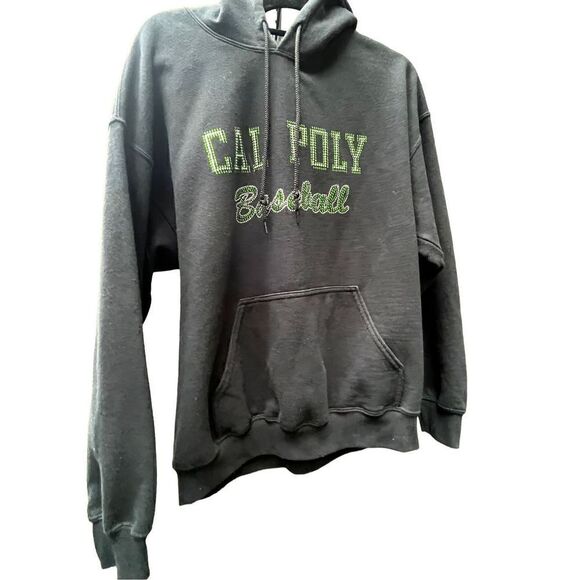 CAL POLY UNIVERSITY BASEBALL NAVY BLUE BLING RHINESTONES SPELLOUT HOODIE SWEATSH - Picture 7 of 17